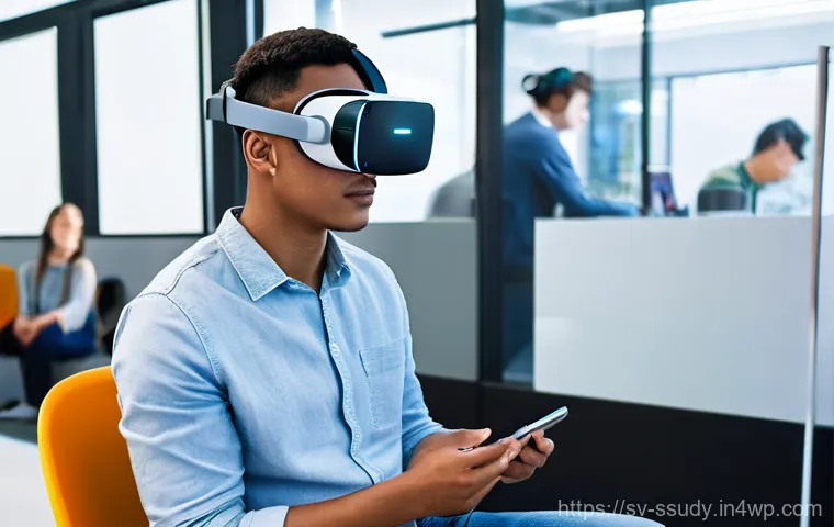 몰입형 학습 환경의 장애물 극복 전략 - **Choosing the Right Learning Equipment:** A young adult, dressed in casual yet stylish attire, is c...