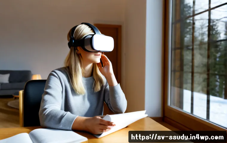개인화된 몰입형 학습 프로그램 설계 - Photorealistic personalized immersive learning session in a bright Scandinavian home study, an adult...